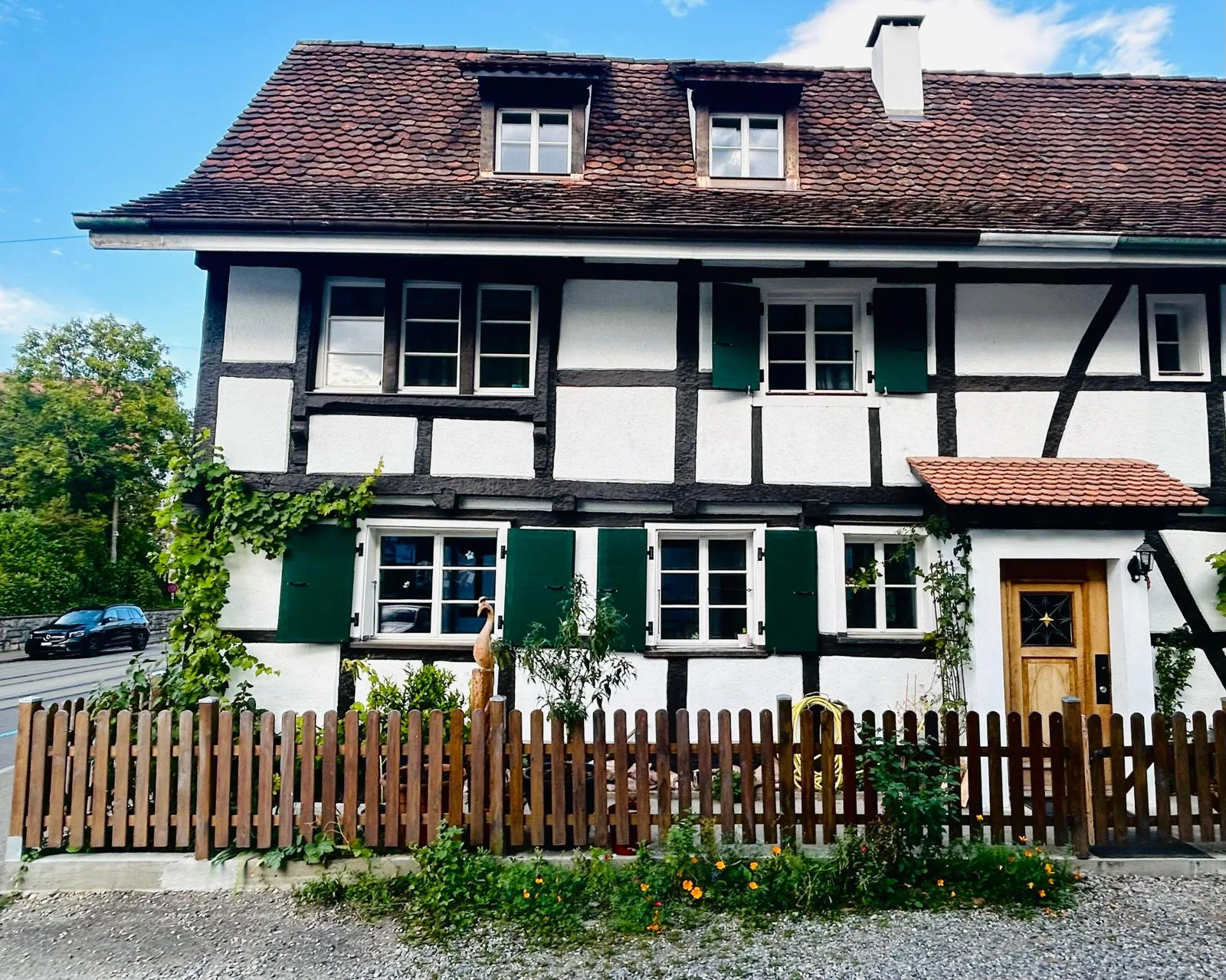 Historic half-timbered house in Allschwil, in the canton of Basel-Landschaft, Switzerland - 1680-1700 - Typical of the Sundgau region. Renovation respectful of the historical character. Old house projects rules: permits and approvals