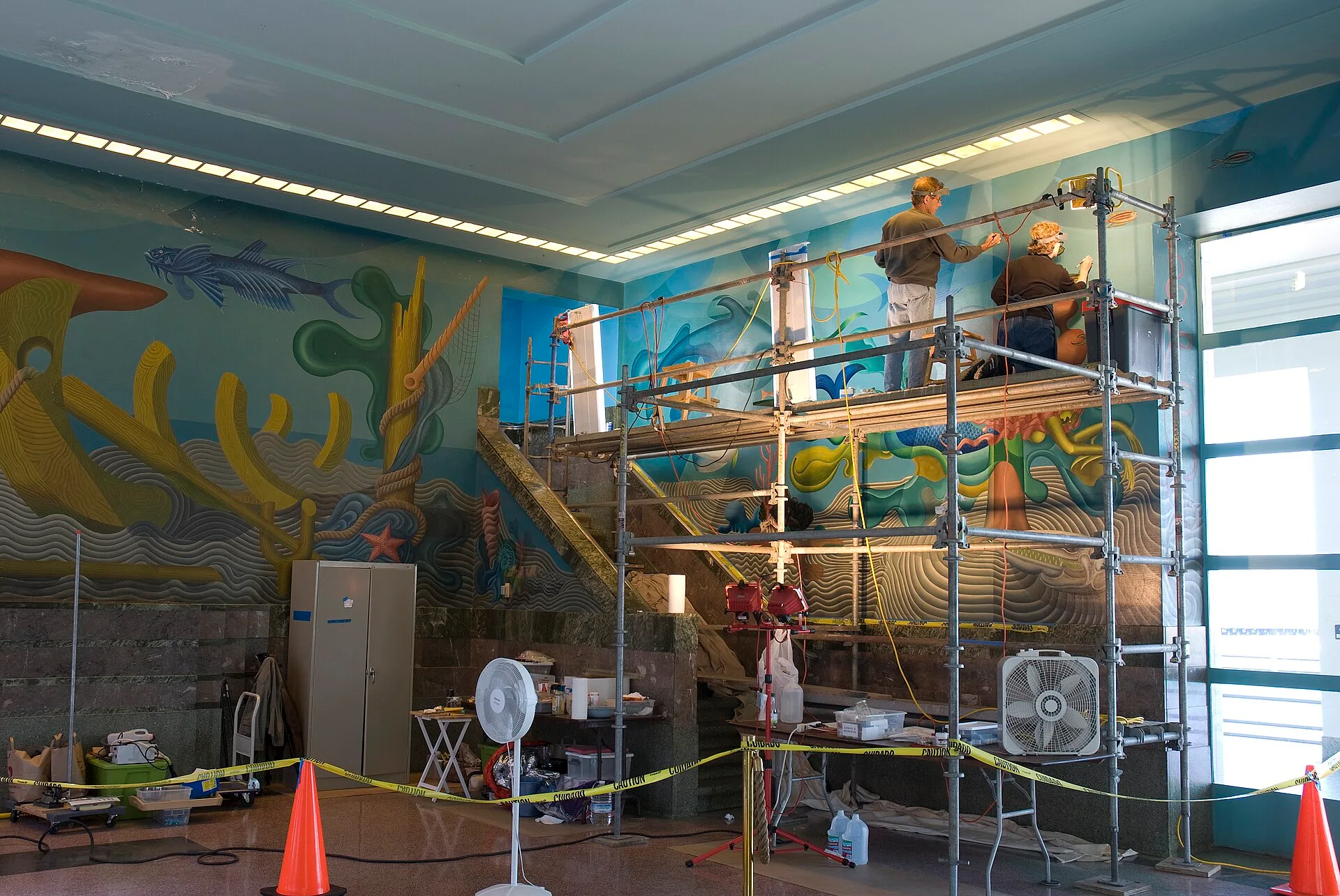 Restoration of WPA murals inside the Aquatic Park Bathhouse Building. Keywords: Cultural landscapes; National Register of Historic Places; Arts; crafts; skilled trades. Preservation Contractors Lessons for Avoiding Regret