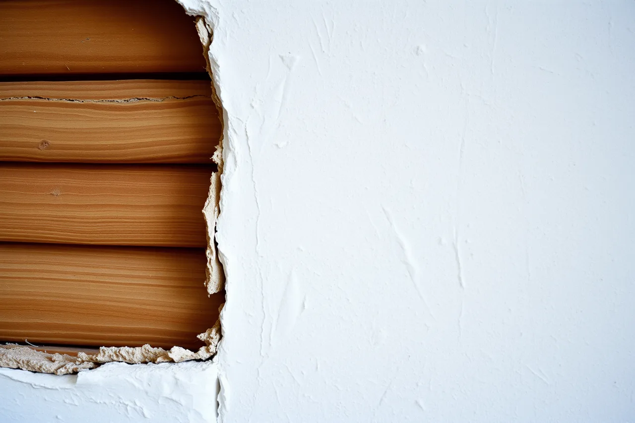 Plaster keys squeezed through wood lath behind an old wall (What actually happens when a crew repairs old plaster walls?)