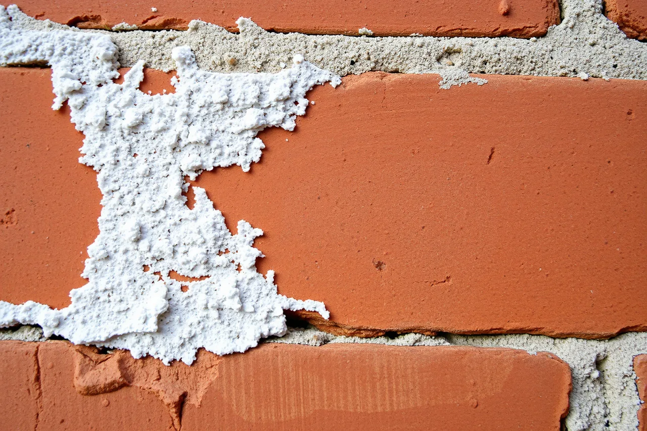 Salt crystals crumbling from mortar and brick on a coastal wall (How Halifax salt air changes masonry and window care)