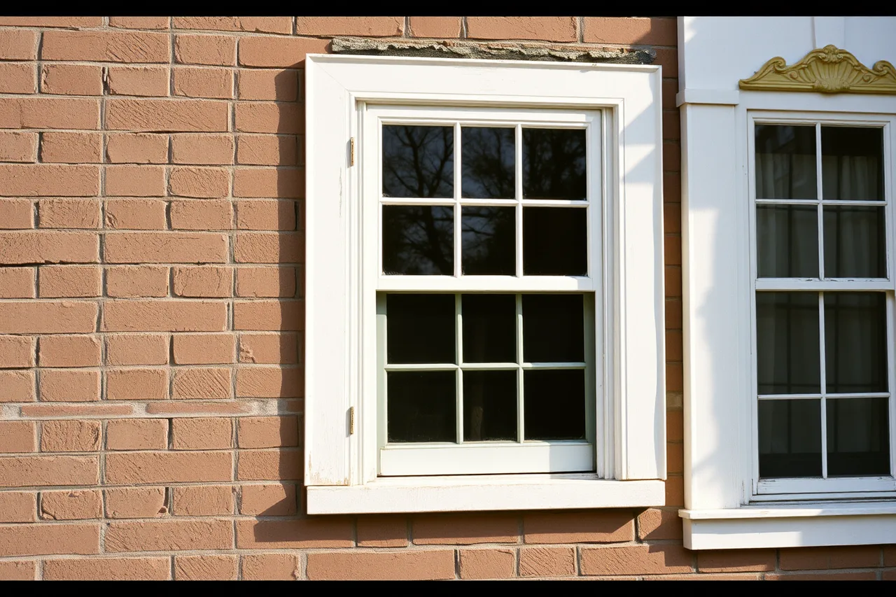 Cheap replacement window with flat applied muntins and flush glass (Why do homeowners regret replacing sash that could have been repaired?)